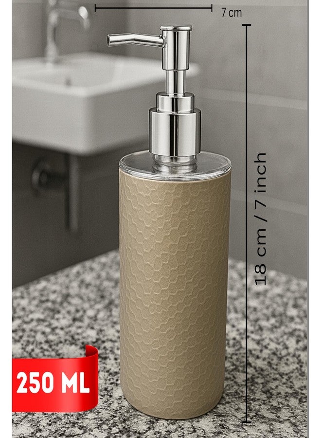 Emoh Roced Refillable Liquid Soap Dispenser - Unbreakable Plastic Pump Bottle for Handwash, Sanitizer, Lotion, or Shampoo | Reusable Bathroom & Kitchen Dispenser (250ml) (Brown, Pack of 2) - Image 5